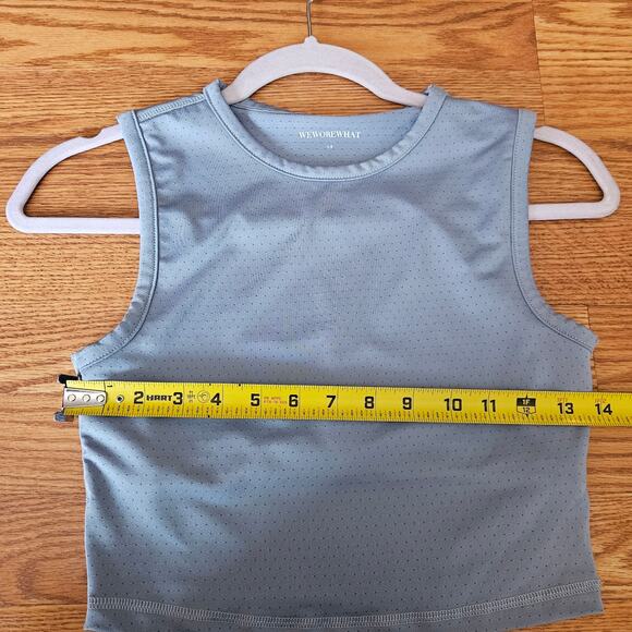 We Wore What Blue Muscle Cropped Tank Top Size Small - Picture 5 of 8